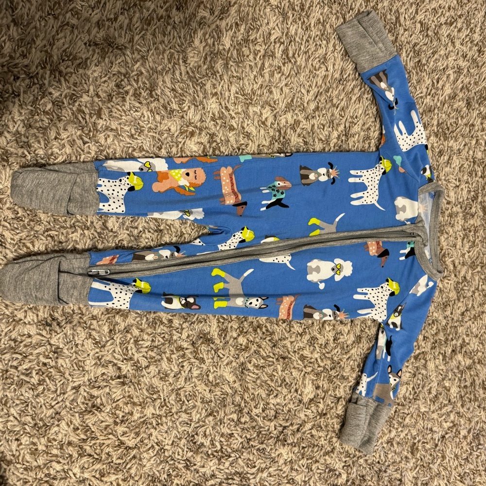 Little Sleepies Blue and Gray Footies One Piece